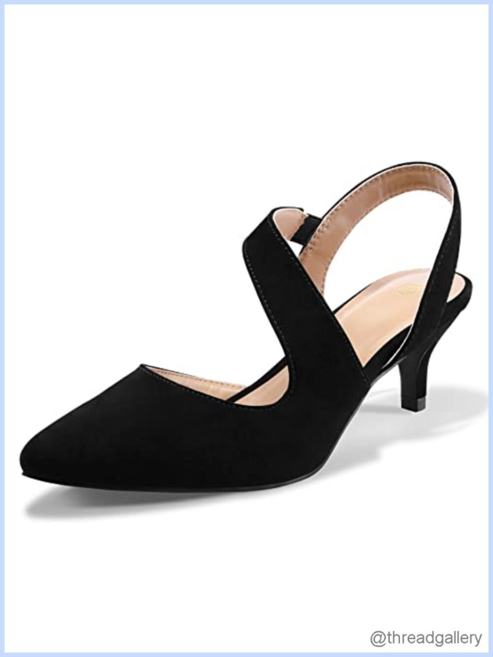 Kitten Heel Slingback Pumps 2 Inch Pointed Toe Dress Shoes